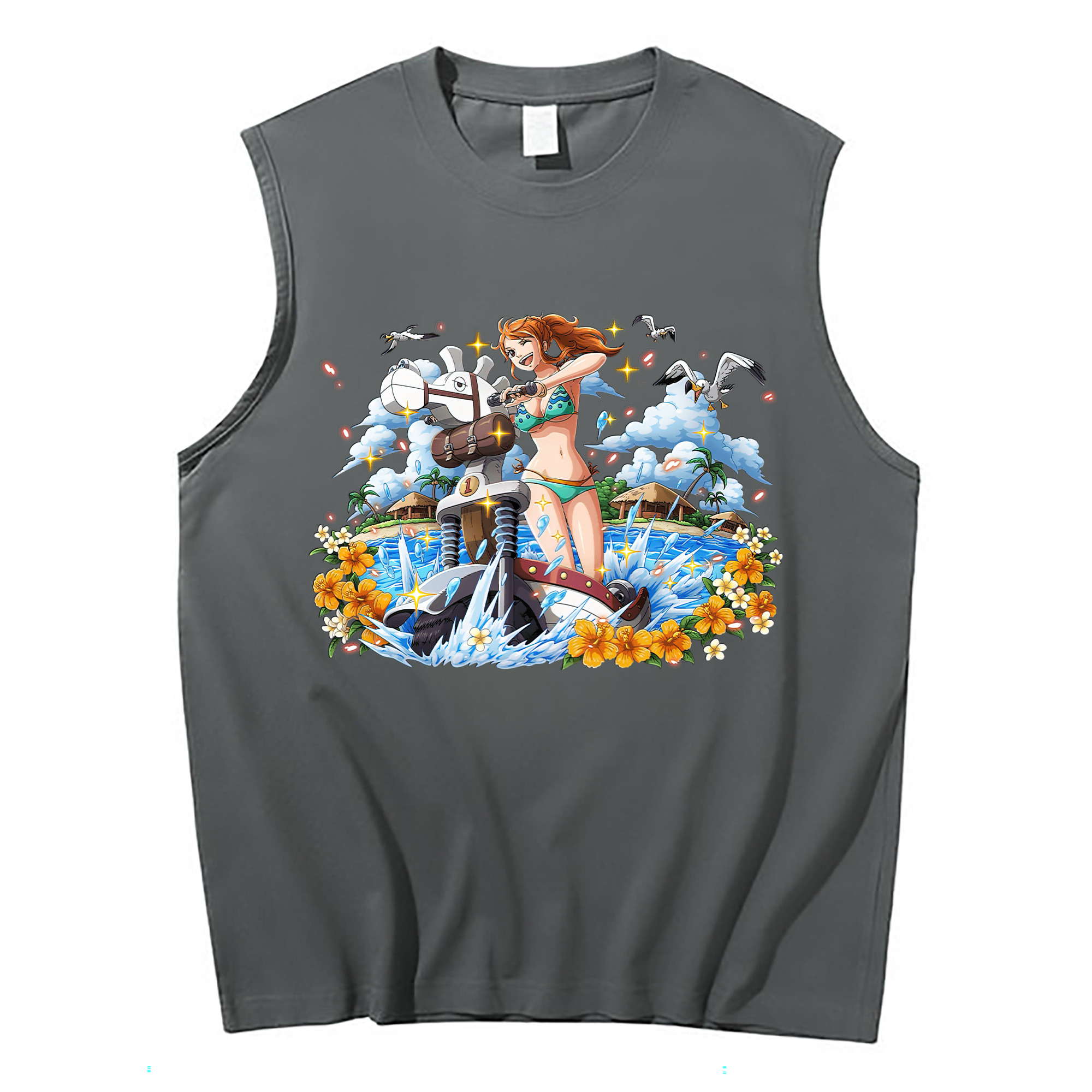 ワンピース ナミ ONE PIECE Nami コットン100％タンクトップ（フロントプリント）